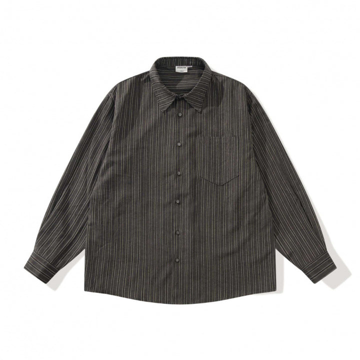 Unisex Oversized Striped Shirt in Relaxed Fit with Chest Pocket Mune Fashion