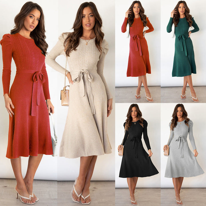 Mune | Knitted Midi Dress with Round Neckline