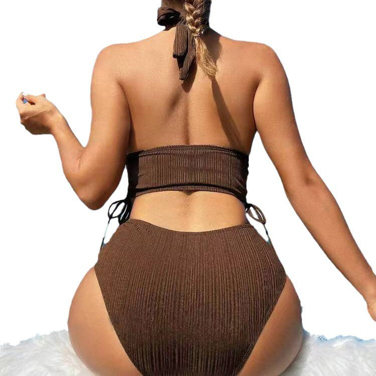 Women High-Waisted Bikini Set with Adjustable Straps and Elegant Cut Mune Fashion
