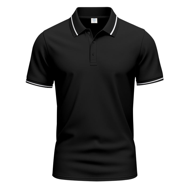 Men's breathable interlock polo shirt with contrast tipping, short button placket and slim silhouette Mune Fashion
