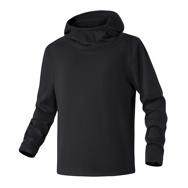 Herren Kapuzenpullover mit hohem Schalkragen aus technischem Stretchjersey Mune Fashion