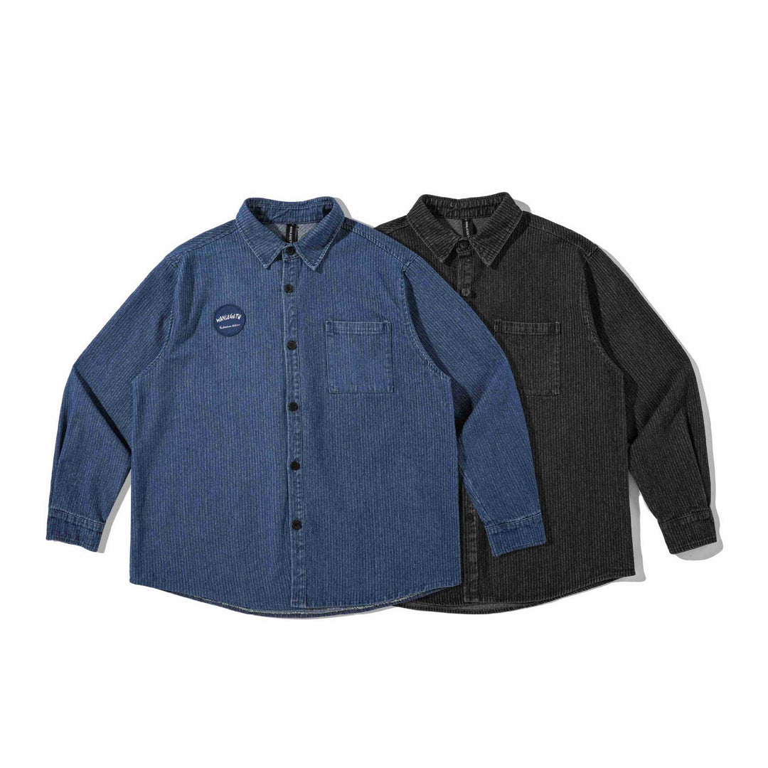 Men's Robust Cord Overshirt in Worker Style with Chest Pocket Mune Fashion