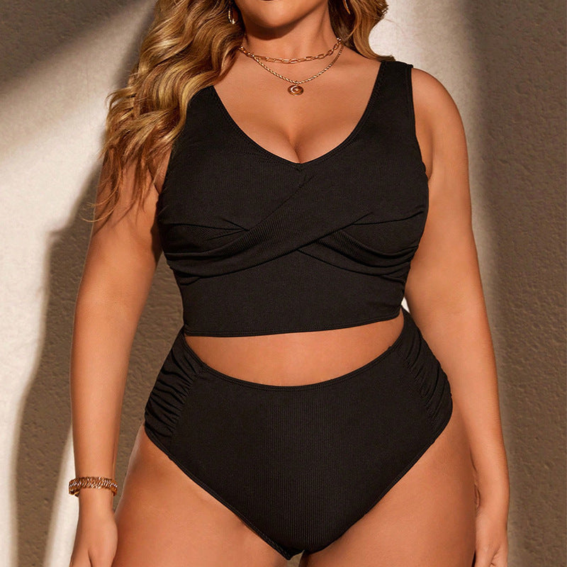 Ladies two-piece swimsuit with high waist and wrap design Mune Fashion