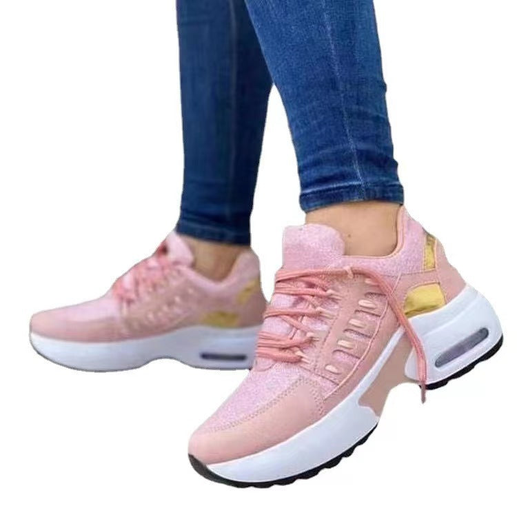 Women’s Platform Sneakers with Air Cushions and Holographic Accents Mune Fashion