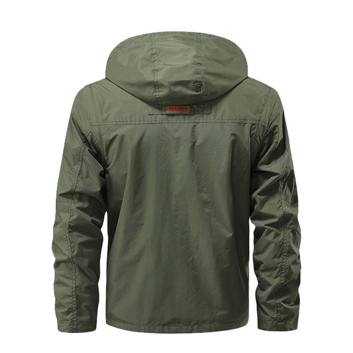 Men's multifunctional field jacket with hood, water-repellent shell, and organizer pockets Mune Fashion