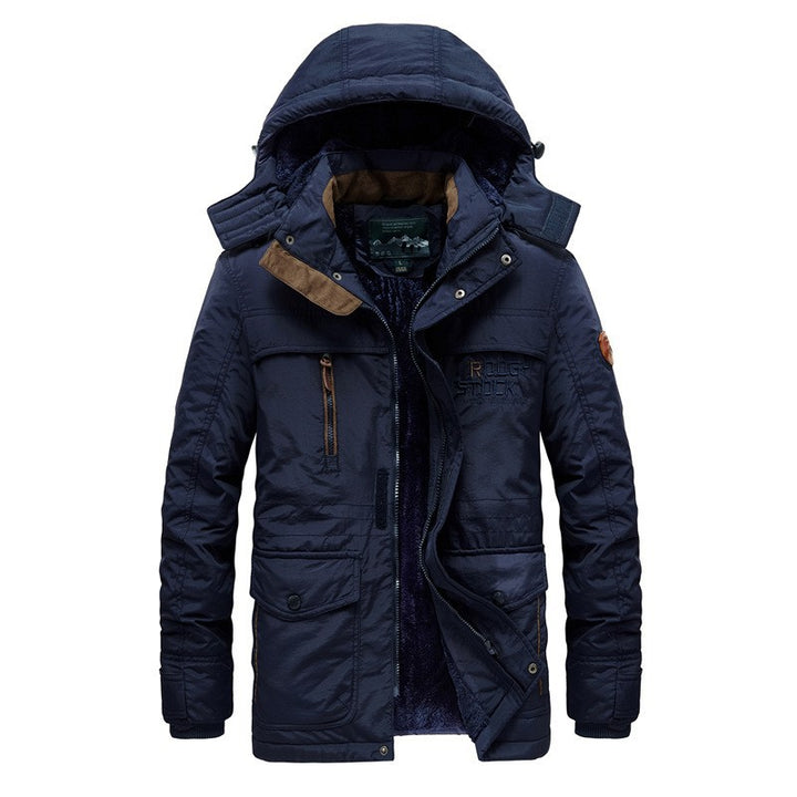 Men's insulated hooded parka with Sherpa lining, windproof front and multifunctional pockets Mune Fashion