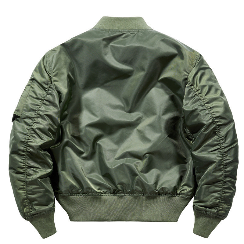 Men's Short Cut Nylon Pilot Bomber with Hidden Inner Pockets and Arm Pocket Mune Fashion