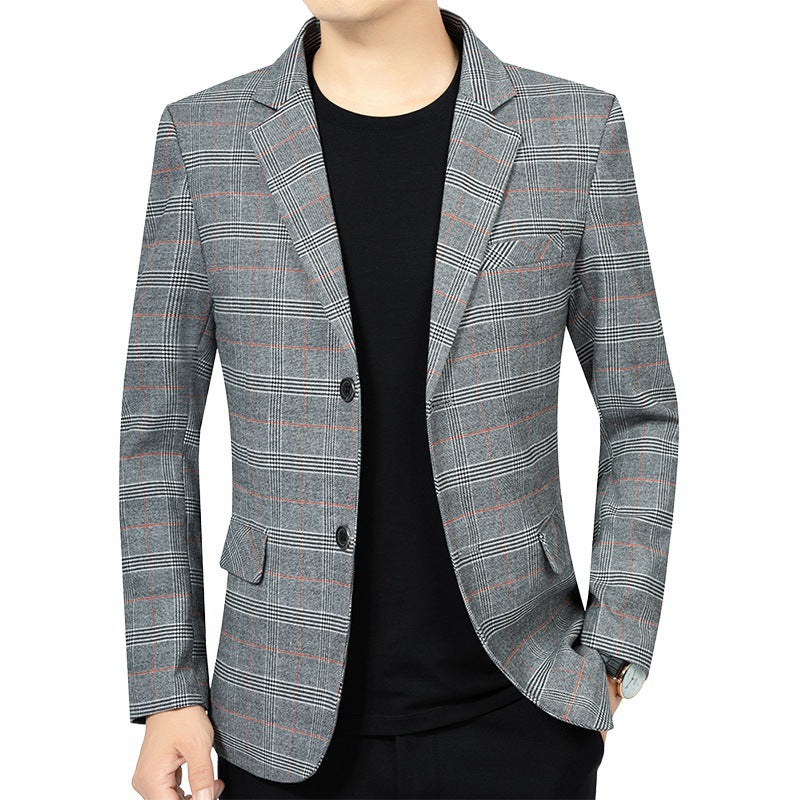Men's Checkered Slim-Fit Blazer Mune Fashion