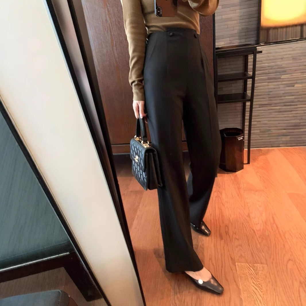 Women's Elegant and High-Waisted Suit Pants Drune