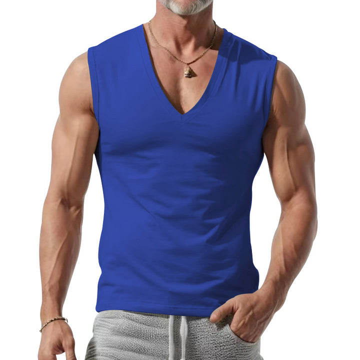 Men's form-fitting sleeveless V-neck muscle shirt Mune Fashion