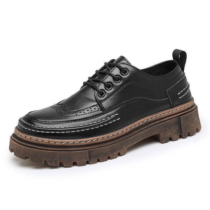 Men's platform derby shoes with brogue details and profiled rubber sole Mune Fashion