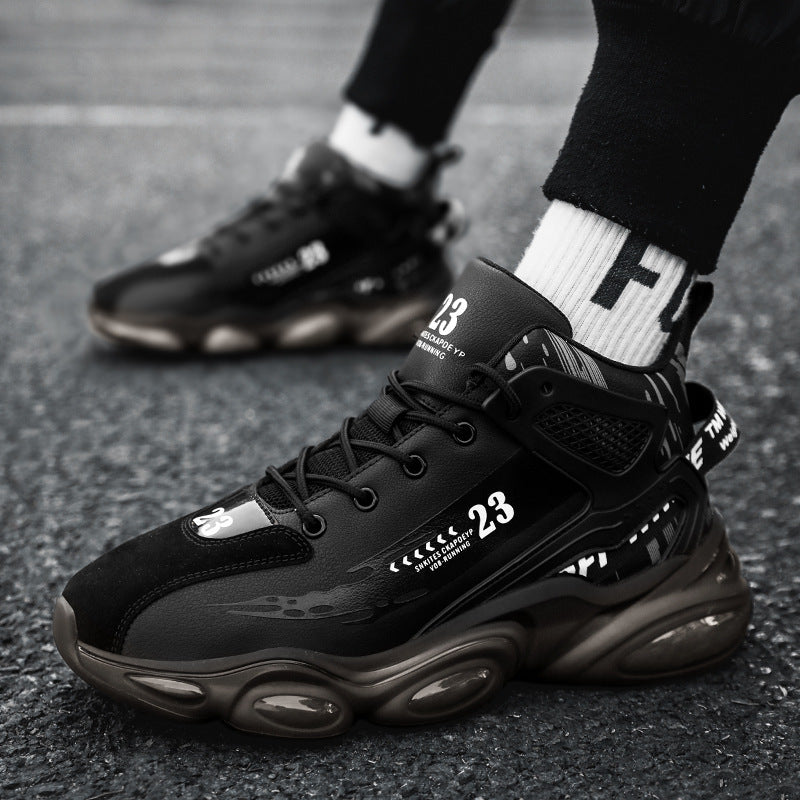 Men's Padded Chunky Sneakers with Visible Air Cushion Midsole and Teddy Lining Mune Fashion