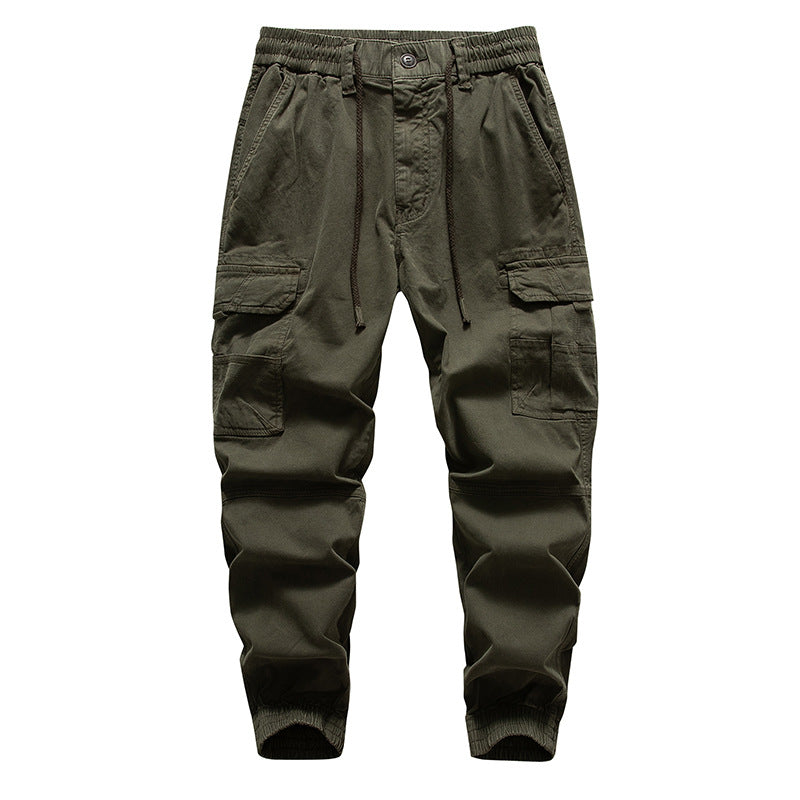 Men's Multifunctional Cargo Jogger Pants with Drawstring Waistband, Knee Patches, and Organizer Pockets Mune Fashion