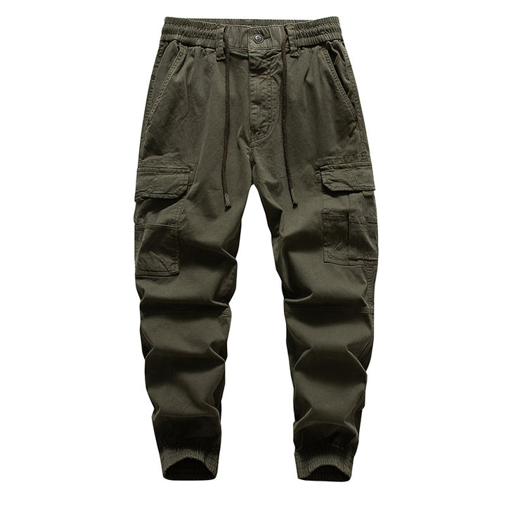 Men's Multifunctional Cargo Jogger Pants with Drawstring Waistband, Knee Patches, and Organizer Pockets Mune Fashion