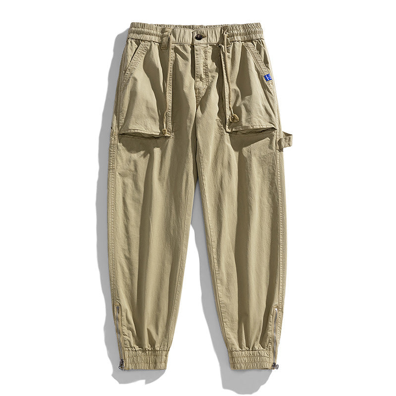 Men's workwear cargo pants in tech jogger style with applied front pockets, hammer loop, and ankle zippers Drune