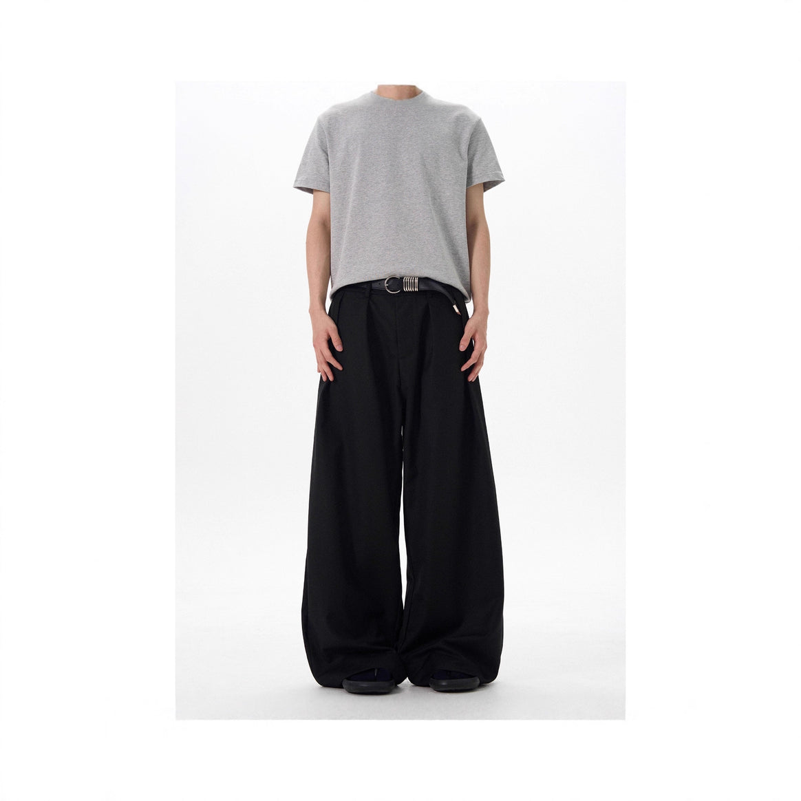 Men's Elegant Wide-Cut Fabric Trousers Mune Fashion