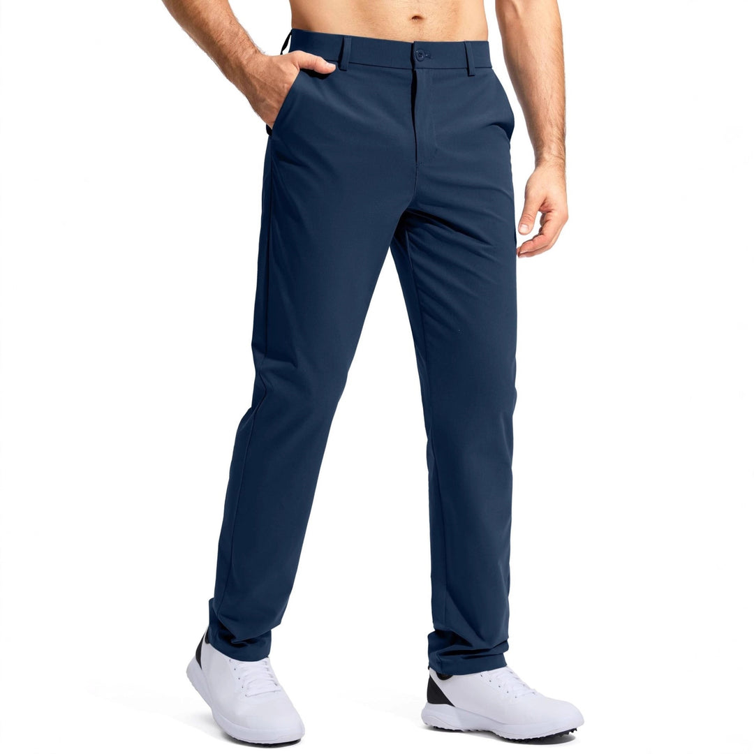 Men's elastic golf twill pants with straight cut, wrinkle-free material and concealed zipper pocket Mune Fashion