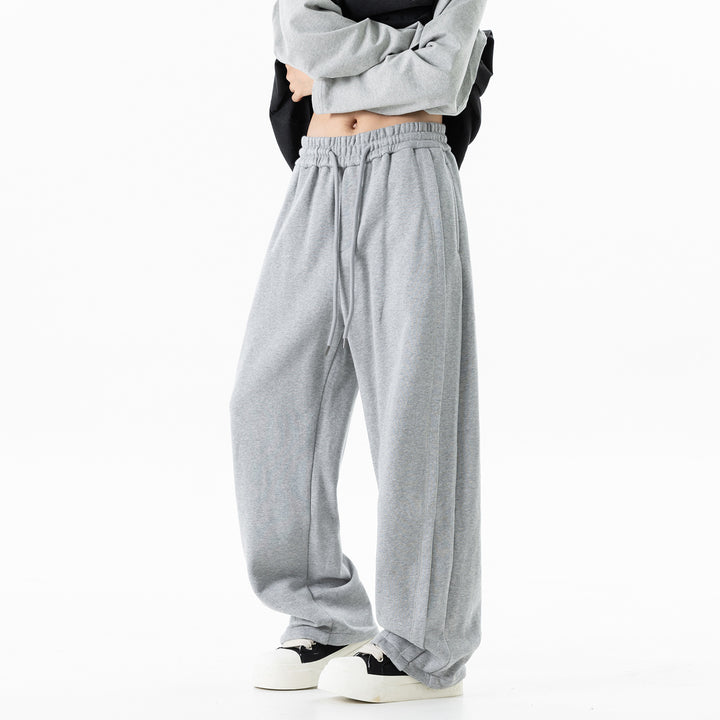 Herren Lässige Jersey-Hose mit Kordelzug, geradem Bein und dekorativen Steppnähten Mune Fashion