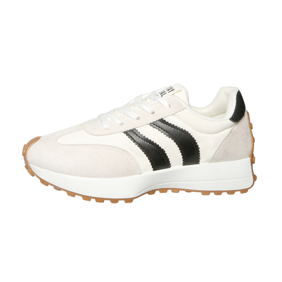 Women’s retro-inspired sneakers with suede overlays, nylon upper, and profile waffle sole Mune Fashion