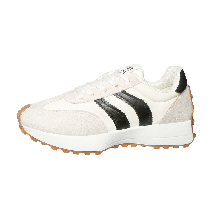 Women’s retro-inspired sneakers with suede overlays, nylon upper, and profile waffle sole Mune Fashion
