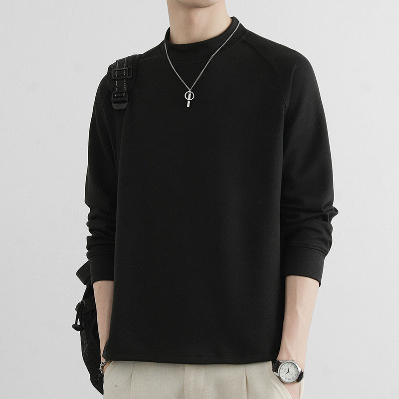 Men's Minimalist Mockneck Sweatshirt made of Tech Fleece with Raglan Sleeves Mune Fashion