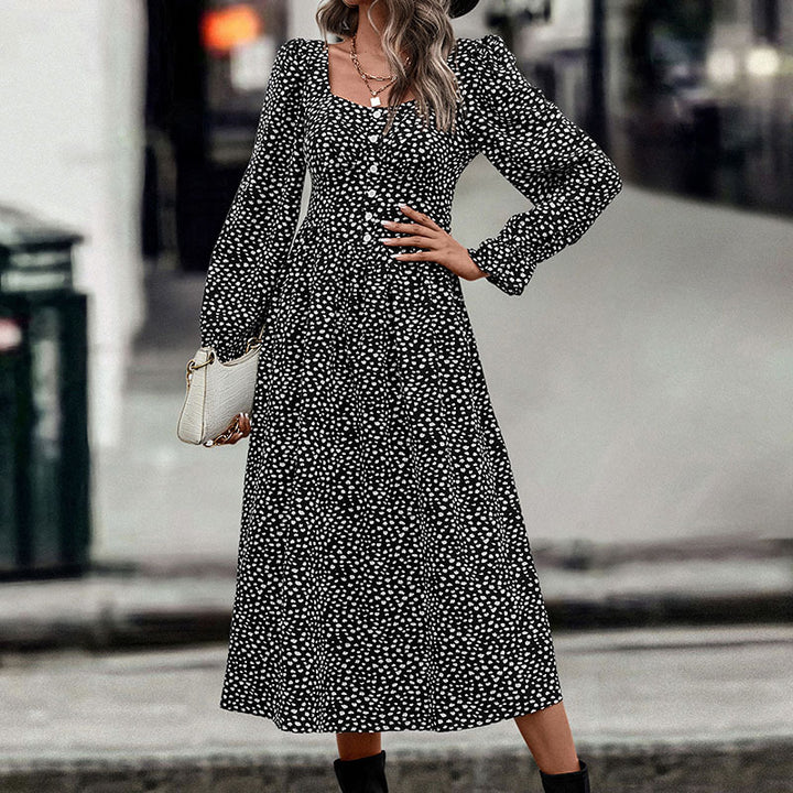 Ladies Midi Dress with Floral Pattern Mune Fashion
