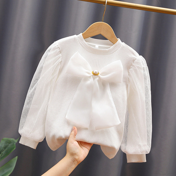 Women's blouse with puff sleeves and bow Mune Fashion