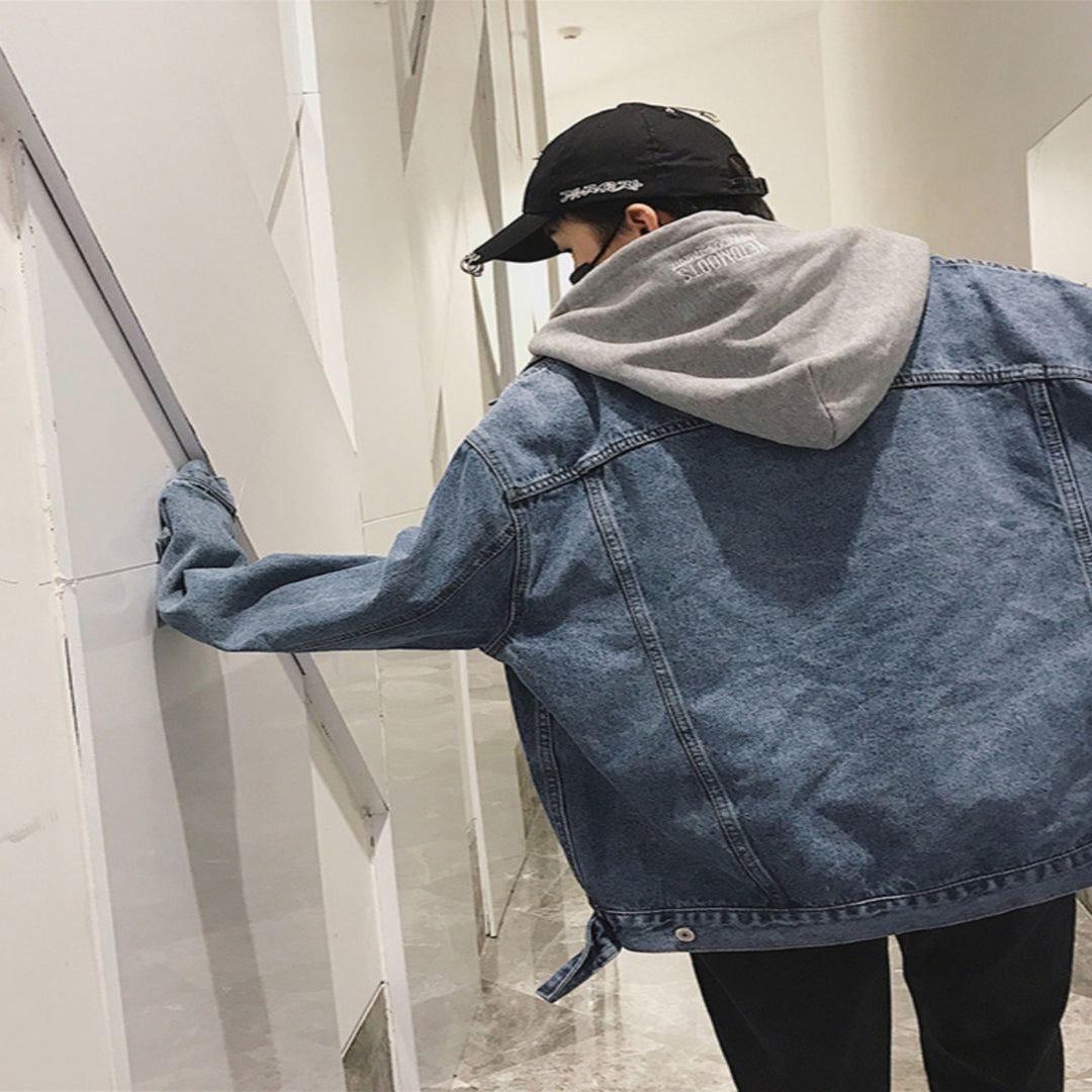 Men's Casual Denim Jacket with Fleece Lining Mune Fashion 1788342597