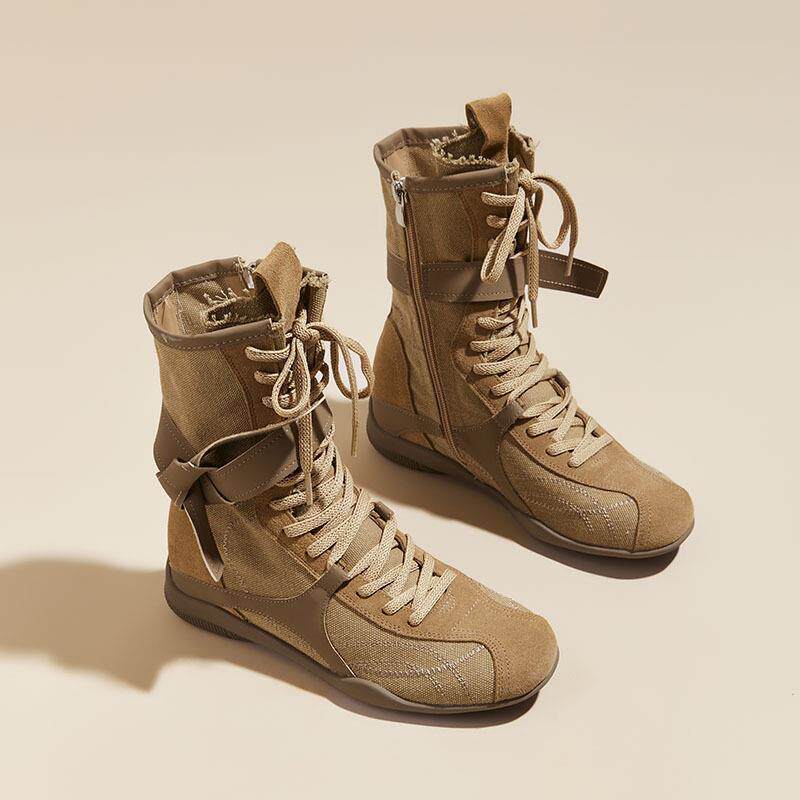 Women Fashionable and Comfortable Lace-Up Boots Mune Fashion