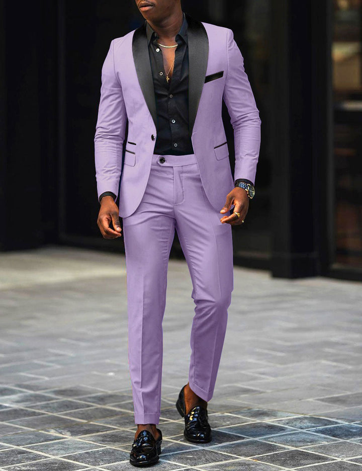Men's narrow cut tuxedo with satin lapels and slim-fit trousers Mune Fashion