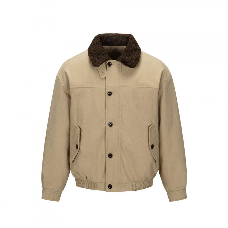 Men's short-cut blouson jacket in field style with teddy collar and flap pockets Mune Fashion