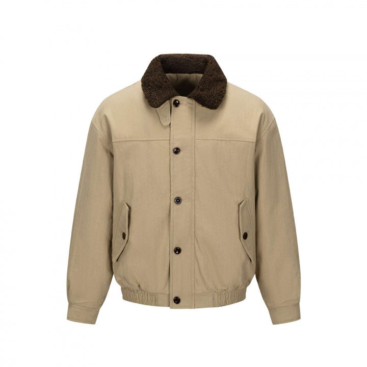 Men's short-cut blouson jacket in field style with teddy collar and flap pockets Mune Fashion
