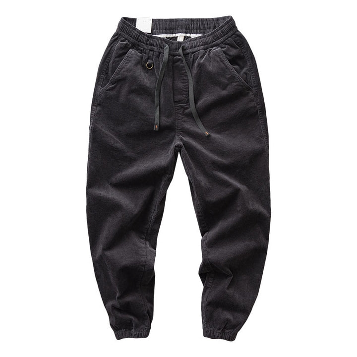 Men's chino jogger pants made of cotton blend with elastic waistband, drawstring, and elastic ankle cuffs Mune Fashion
