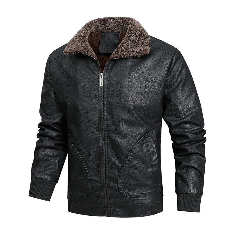 Men's faux leather blouson with Sherpa collar and thermo lining Mune Fashion