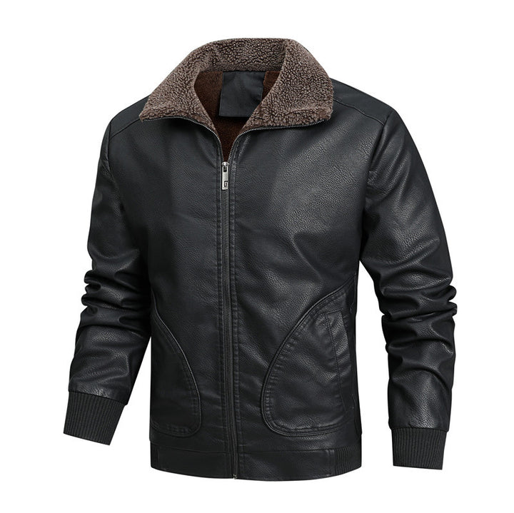 Men's faux leather blouson with Sherpa collar and thermo lining Mune Fashion