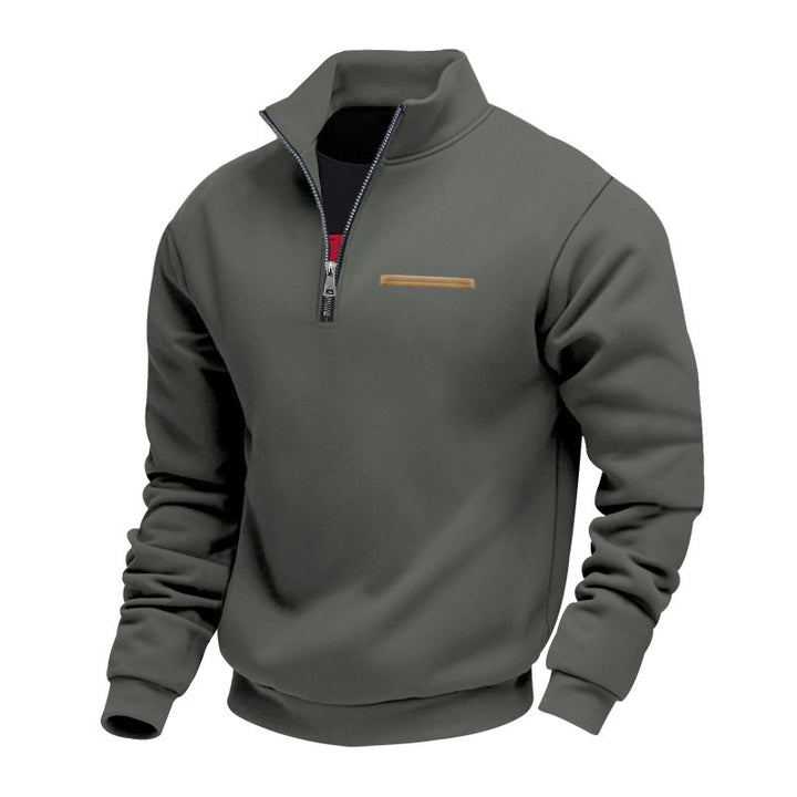 Men's padded half-zip sweatshirt with stand-up collar and chest pocket Mune Fashion