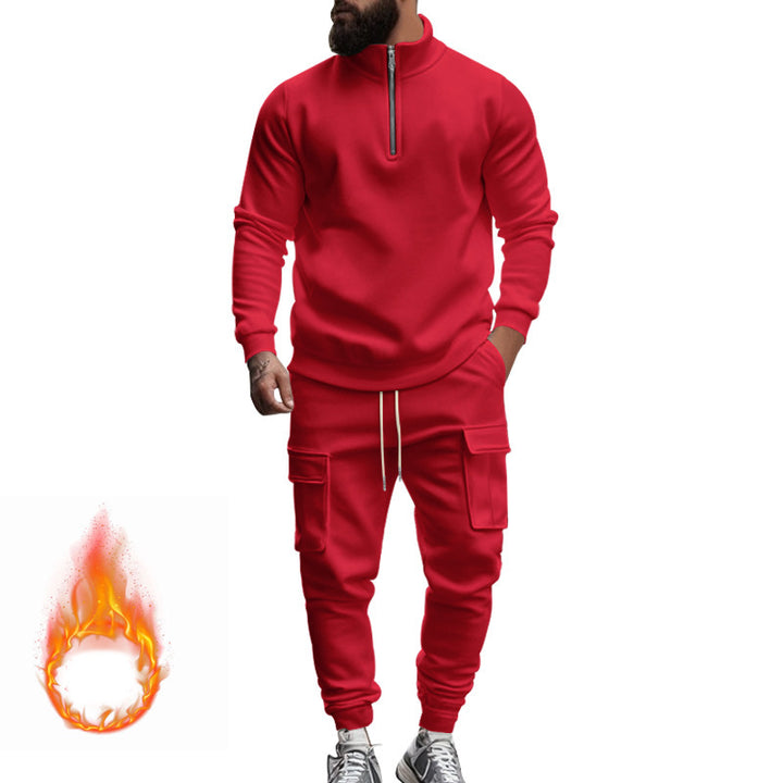 Men's sporty cargo tracksuit with troyer collar Mune Fashion