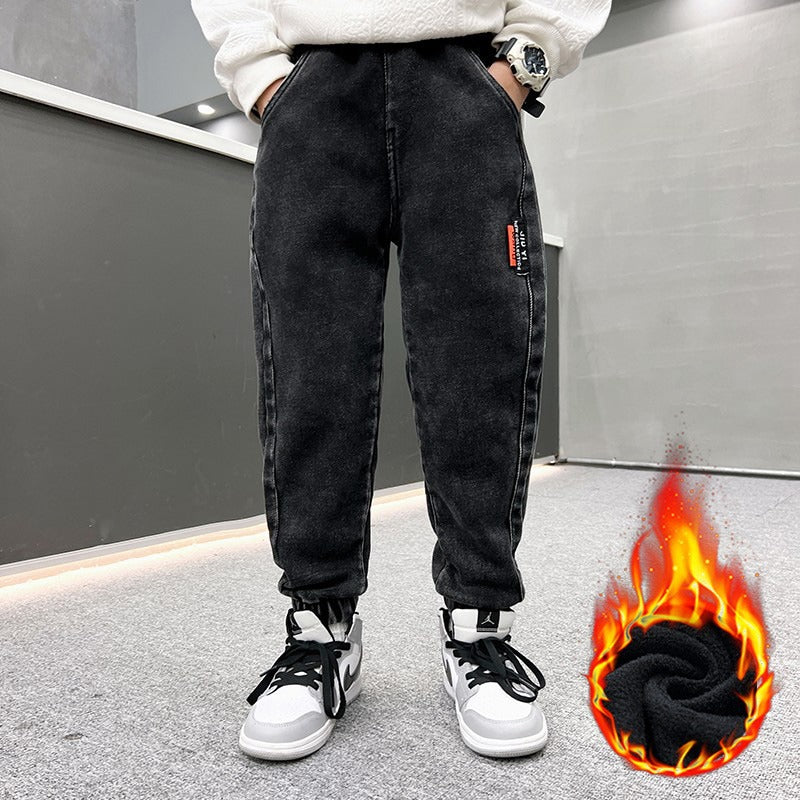 Men's casual fleece jeans with warming inner lining Mune Fashion