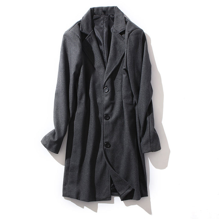 Men's tailored wool coat with a slim silhouette, classic lapels, and concealed button placket Mune Fashion