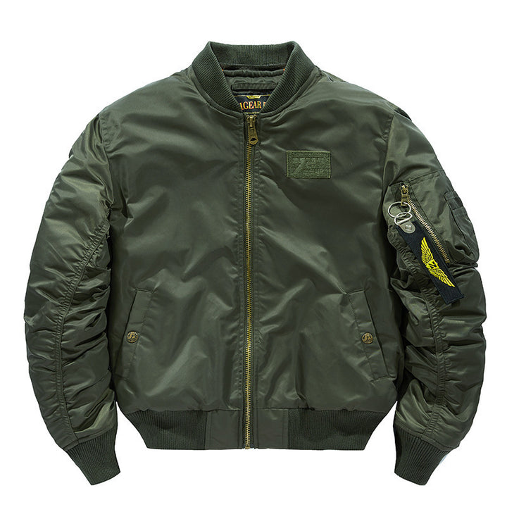 Men's Pilot Bomber Jacket with Integrated Hood and Warm Thermal Lining Mune Fashion