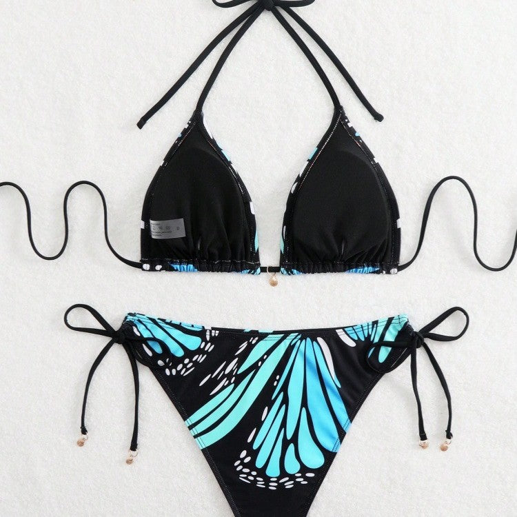 Women's triangle bikini with stylish lacing detail and trendy pattern Mune Fashion