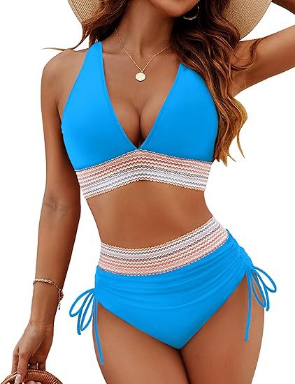 Ladies High-Cut Bikini with Wide Elastic Band and Decorative Accent Details Mune Fashion