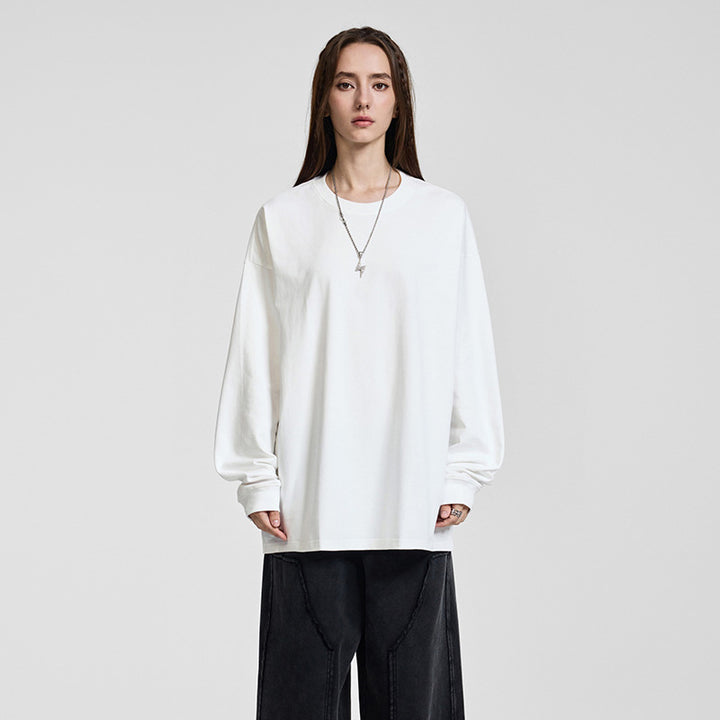 Men's Oversize Long Sleeve Shirt with Dropped Shoulder and Round Neck Mune Fashion