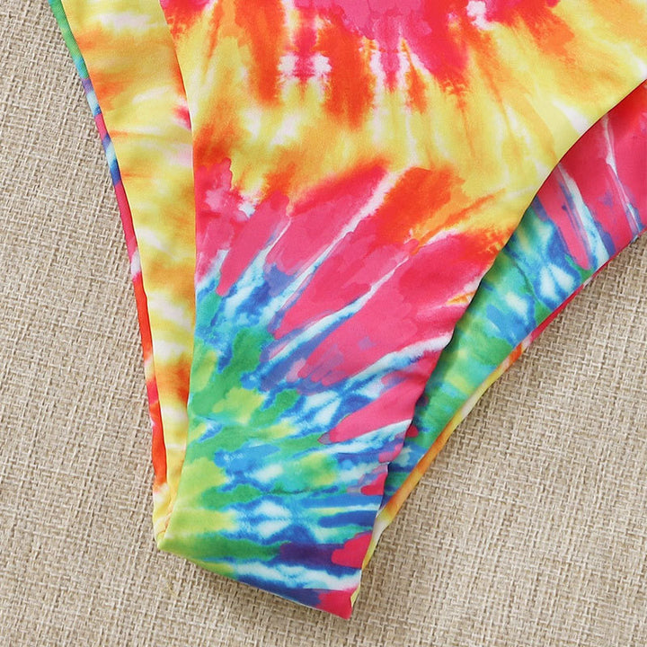 Women's Bandeau Bikini Set with Stylish Tie-Dye Design Mune Fashion