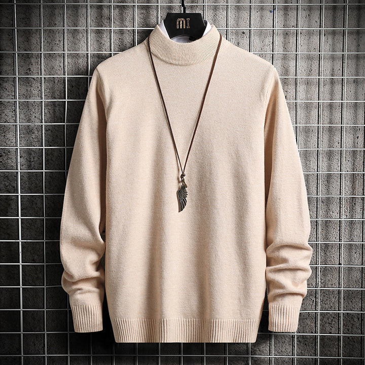Men's nan Premium Stand Collar Sweater made of fine cotton blend with ribbed cuffs and slim silhouette Mune Fashion