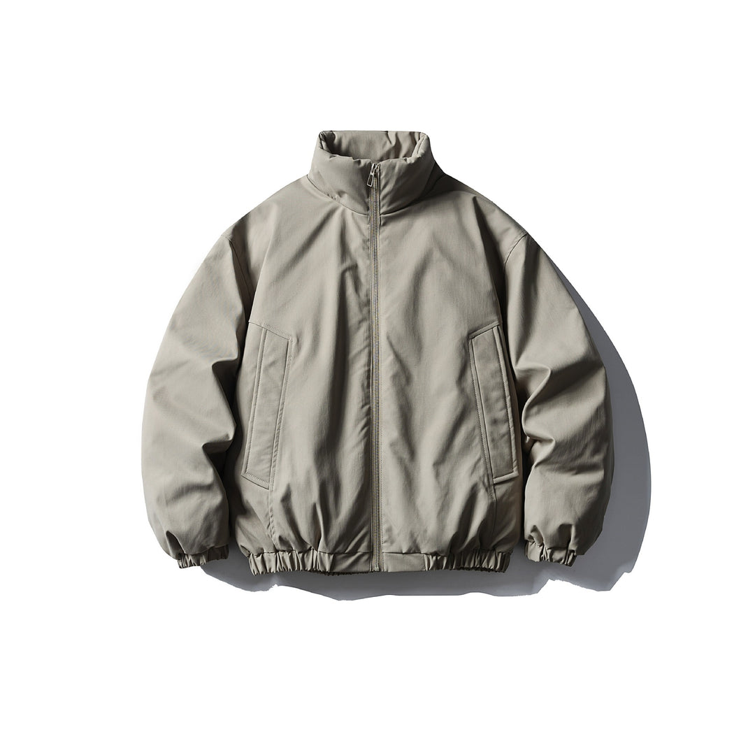 Men's Boxy Short Parka with High Stand Collar, Elastic Hem and Applied Front Pockets Mune Fashion