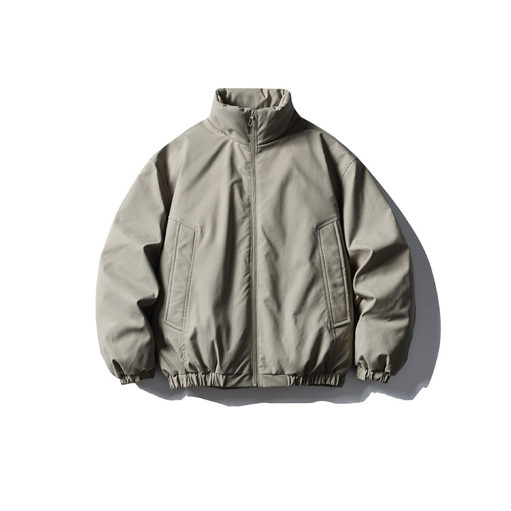 Men's Boxy Short Parka with High Stand Collar, Elastic Hem and Applied Front Pockets Mune Fashion