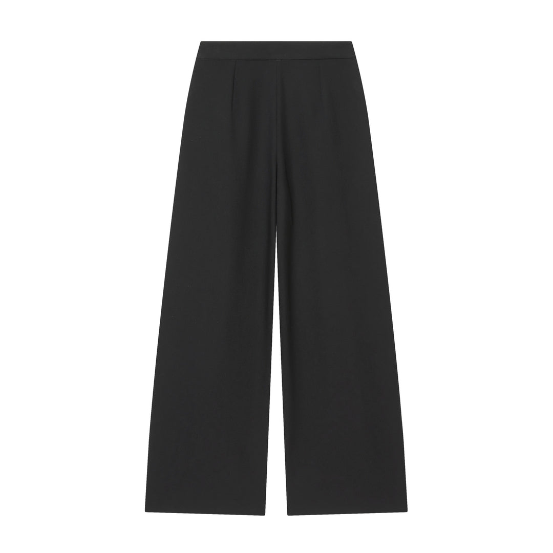 Women's high-waisted pleated trousers with wide leg and prominent front pleats Mune Fashion
