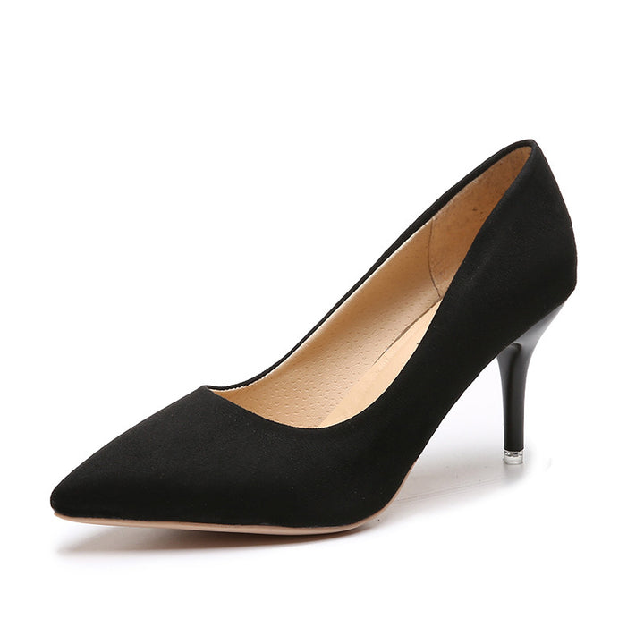 Ladies pointed court pumps with slim stiletto heel and padded comfort insole Mune Fashion