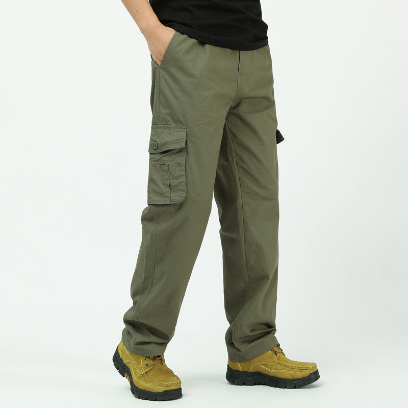 Men's Cotton Twill Cargo Pants in Relaxed Fit with Straight Leg and Large Flap Pocket Mune Fashion